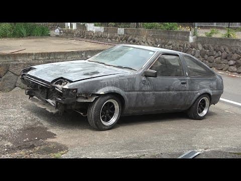 20年ぶりに日を浴びる★AE86全塗装、艶消しシルバー？