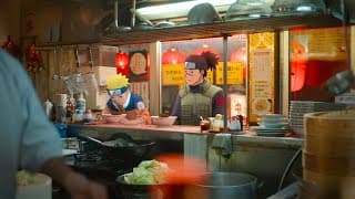 ナルトとイルカ先生がラーメン！ まる子、バカボンのパパ、おそ松さんら人気アニメキャラが外食楽しむ！「ホットペッパーグルメ」新CM