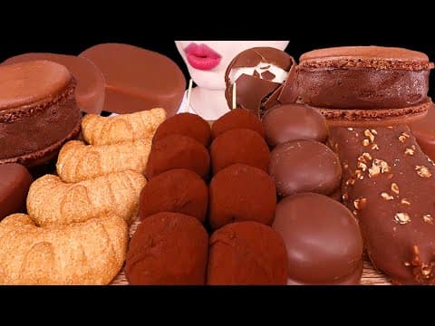 ASMR MUKBANG｜CHOCOLATE PARTY *ICE CREAM, NUTELLA, MARSHMALLOW, MOCHI 초콜릿파티 *초코떡, 마시멜로, 누텔라, 아이스크림먹방