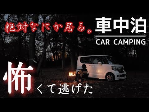 【車中泊】暗闇の中、恐怖に怯える一人車中泊。怖くて逃げました… NBOX