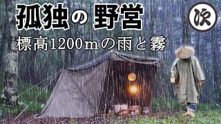 【ソロキャンプ】雨と霧の暗い森。