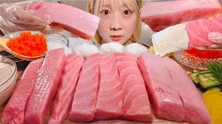 ASMR Tuna Sashimi【Mukbang/ Eating Sounds】【English subtitles】