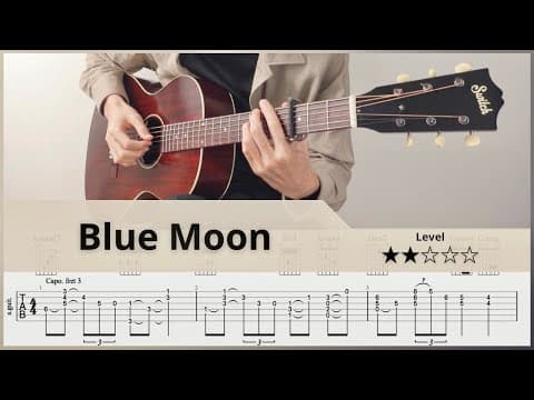 【TAB】Blue Moon | Fingerstyle Jazz Guitar | ソロギター