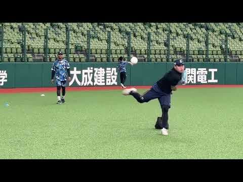 【野球練習】阪神戦試合前ピッチング
