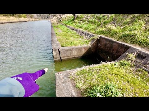 凹みのある水路に大型が潜んでいた・・。