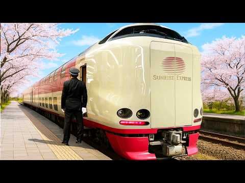 10 Hours on Japan’s First-Class Sleeper Train in Spring | 🇯🇵 Sunrise Express