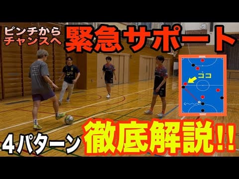 【ここを理解したら面白い】DFのハイプレスを簡単に回避する緊急サポート術を4種類ご紹介します。