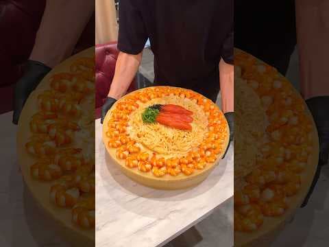 50匹のエビと16キロの巨大チーズで作る明太子クリームパスタ🍝 #japanesefood