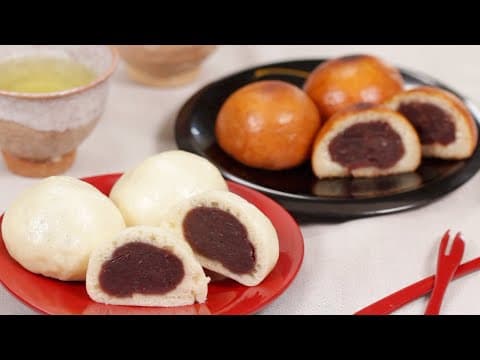 Mushi Manju Recipe (Japanese Steamed Buns with Red Bean Paste Filling) | Cooking with Dog