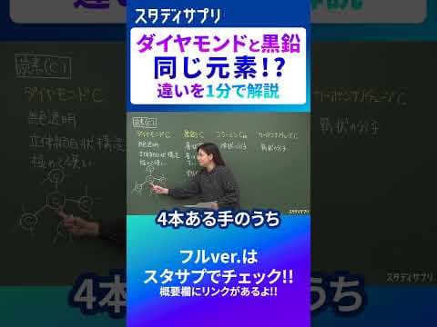 【同じ元素なのに…】黒鉛とダイヤモンドの違い #切り抜き #受験 #化学