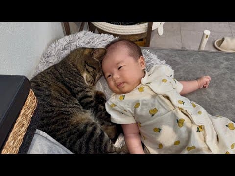 赤ちゃんは大切な家族だと気がついた猫がまさかの行動に...