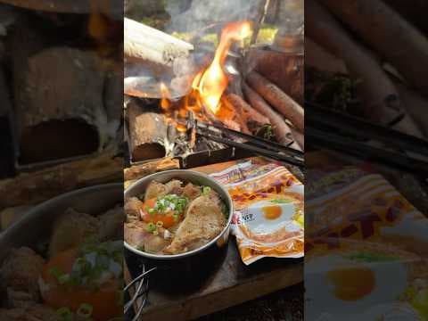 【キャンプ飯】チキンステーキチキンラーメン#ソロキャンプ #レシピ #asmr