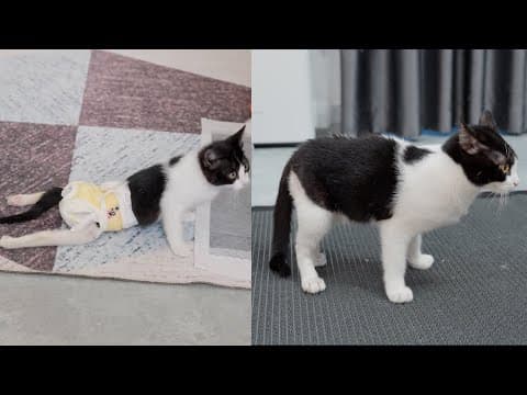 後ろ足が全く動けなかった猫を4ヶ月治療した結果…奇跡の歩行に感動！