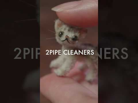 Make a cat out of two pipe cleaners. #diy #handcraft #cat