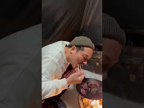 -8℃の雪中キャンプで食べるすき焼きが想像以上だった