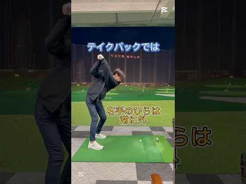テイクバックでは　右手のひらは常に外　#shorts #ゴルフ #ゴルフスイング #golf