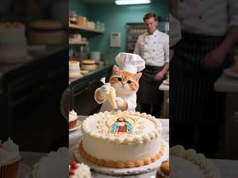「KittenMatch3D」The Little Kitten Who Can't Stop Painting to buy cake for Jesus Chris #jesus #fyp