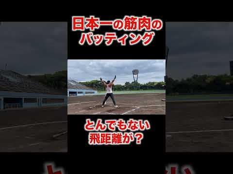 日本一の筋肉がバッティングしたらえぐいホームランがでた#shorts #筋肉 #筋トレ #横川尚隆