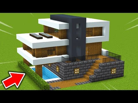 【マイクラ】大豪邸！簡単なモダンハウスの作り方！【建築講座】