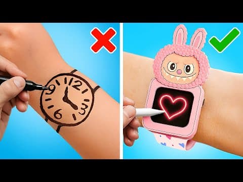 LABUBU DIY ウォッチ！ 🕒 🌸 試してみたくなるクールなペーパークラフト ✂️💖