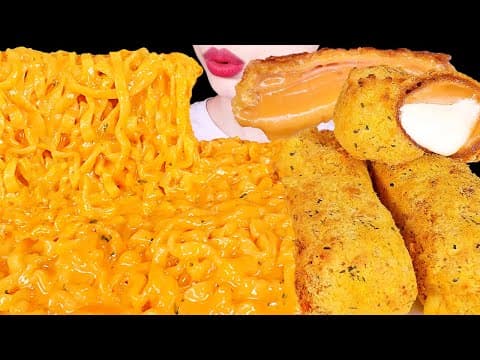 ASMR MUKBANG｜GIANT CHEESE STICKS, CHEESE BALL, CARBO FIRE NOODLES, CHEESE CUTLETS 대왕 뿌링클 치즈스틱, 불닭 먹방