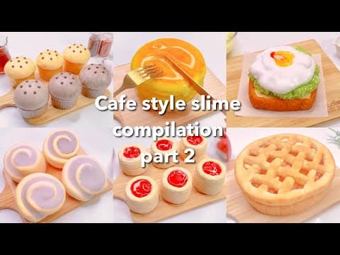 【ASMR】🥐カフェ風スライムまとめパート2☕️【音フェチ】Cafe style slime compilationpart 2