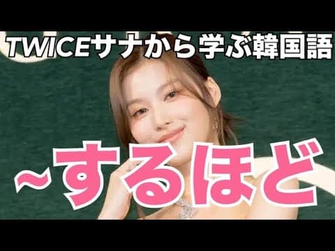 TWICEサナのトークから学ぶ韓国語「~するほど｣#748