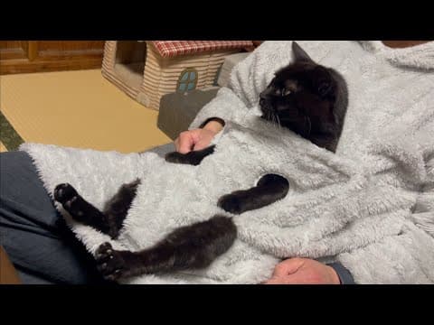 あったかいんだから〜♪【猫と着る毛布】　Wearable blanket for me and my cat to share