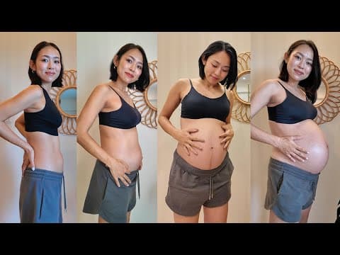 双子妊娠から出産当日までのお腹の変化
