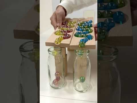 Marble Run ASMR ☆ Double HABA Wave Slope! milk bottle🥛 #shorts #marblerun @marblerunone