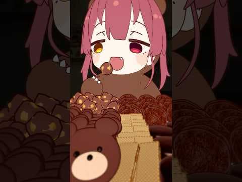【咀嚼音ASMR】クマリンスイーツチョコ大食いモッパン🍫🐻#eatingsounds #chocolate #shorts