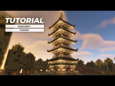 Minecraft: How to Build a Japanese Pale Oak Tower (Japanese Pagoda Tutorial)
