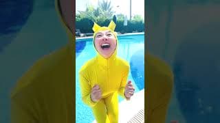 Squid Game Young-hee Says YES to Pikachu pooping into the pool 😨❌💩🏊‍♀️✅ #shorts #pool #funny