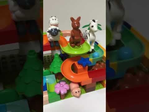 Satisfying Building Blocks Marble Run So cute! A 3D coaster filled with animals! Short Video