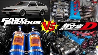 NOSノーマルAE86＆1万1000回転VS隼AE85　富士0-400ｍバトル