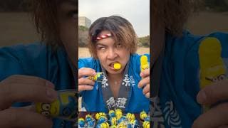 Minion gummy eating battle❤️