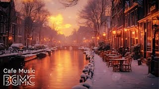 Winter Sunset Cafe ❄️ 3 Hours of Relaxing Jazz Music for Cozy Evening