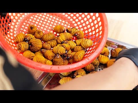 GIANT COCONUT WORMS Vietnamese Street Food