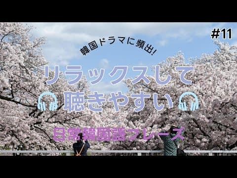 [にこにこ韓国語]韓国ドラマに頻出する韓国語会話|リラックスして聞ける簡単韓国語会話フレーズ#11|韓国語勉強