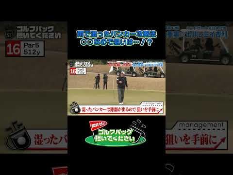 【雨で湿ったバンカー攻略法 ○○なので狙いは…！？】武井壮のゴルフバッグ担いでください/#武井壮#プロキャディー #golf #ゴルフ #shorts #切り抜き #プロゴルファー#レミたん