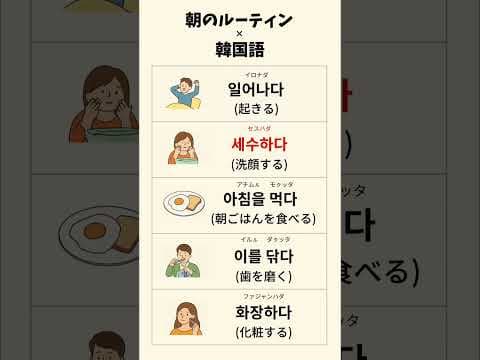 韓国語で朝のルーティン