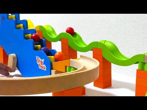 Marble Run Race ☆ TrixTrack Wave Slope & Wooden HABA slope colorful Original course