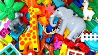 Satisfying Building Blocks Marble Run ASMR Very popular! Elephant and giraffe animal block coasters