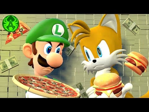 Luigi VS Tails: Epic Funny Food Stand Competition