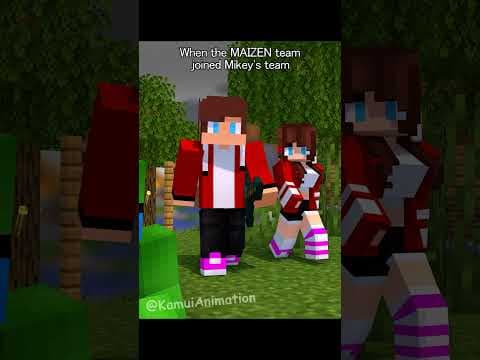When the MAIZEN team joined Mikey's team = 💀 - MAIZEN Minecraft Animation #shorts
