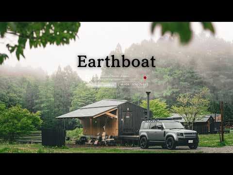 雨を楽しむ、家族と愛犬とDEFENDERと行くサウナキャンプ｜Earthboat Village 黒姫｜Relaxing, ASMR, cozy camp ,4K HDR