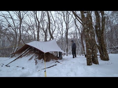 新雪に足跡残す雪中完ソロキャンプ【solo camping #49】