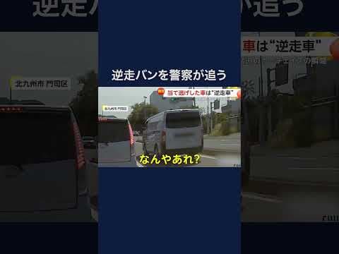 「ドラマの世界でした」警察車両が“逆走車”を追跡…直進車と衝突する瞬間も　職務質問拒否し逃走　福岡・北九州市 #shorts