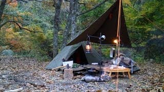 色づく高原でソロキャンプ【ダブルポンチョ連結】Solo camping