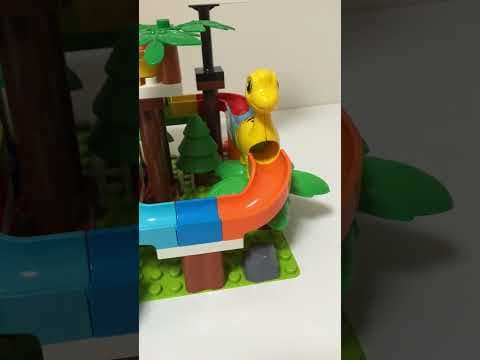 Satisfying Building Blocks Marble Run Time travel! A block coaster filled with dinosaurs!Short Video